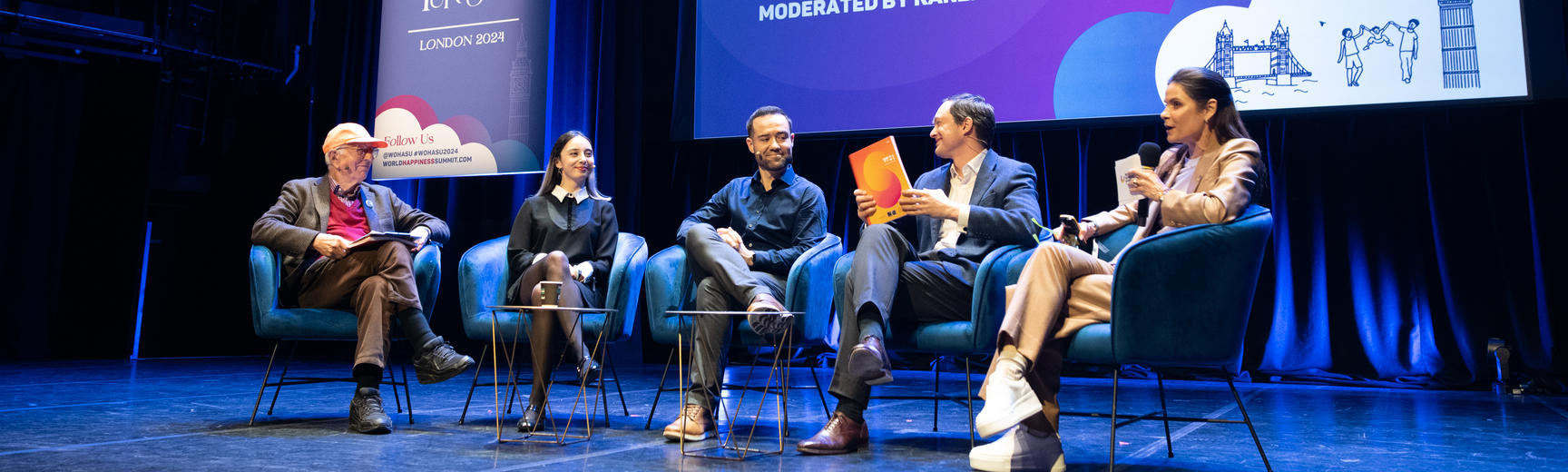 World Happiness Report launch on stage