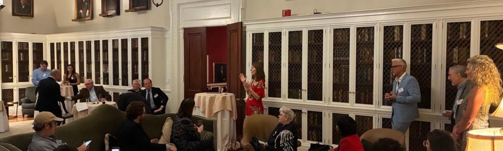 Beth speaking in Harvard Club