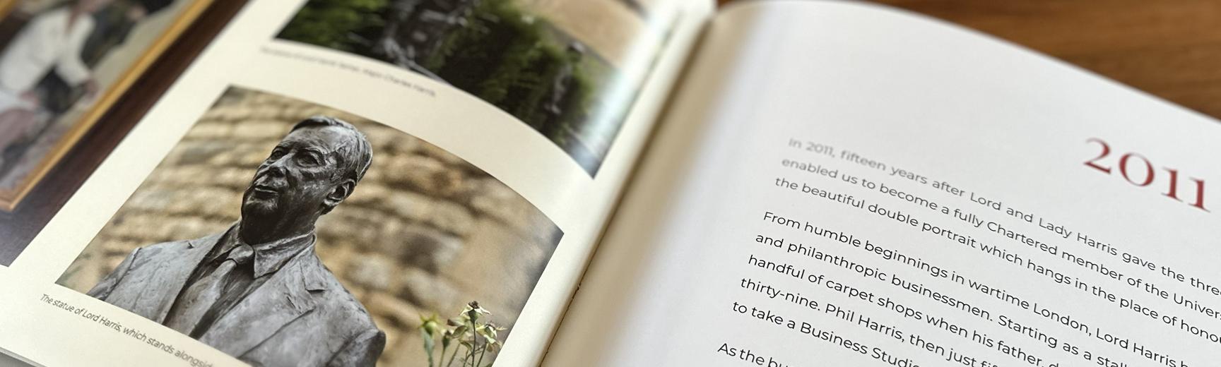 A two-page spread within a book