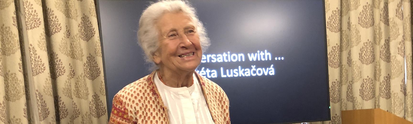 Marketa Luskacova standing up in a room