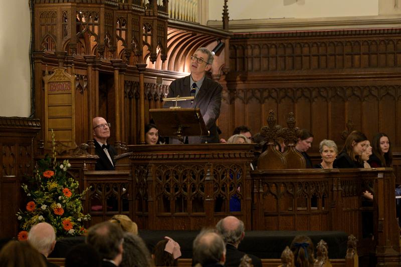 Edmund de Waal speaking at Harris Manchester chapel 