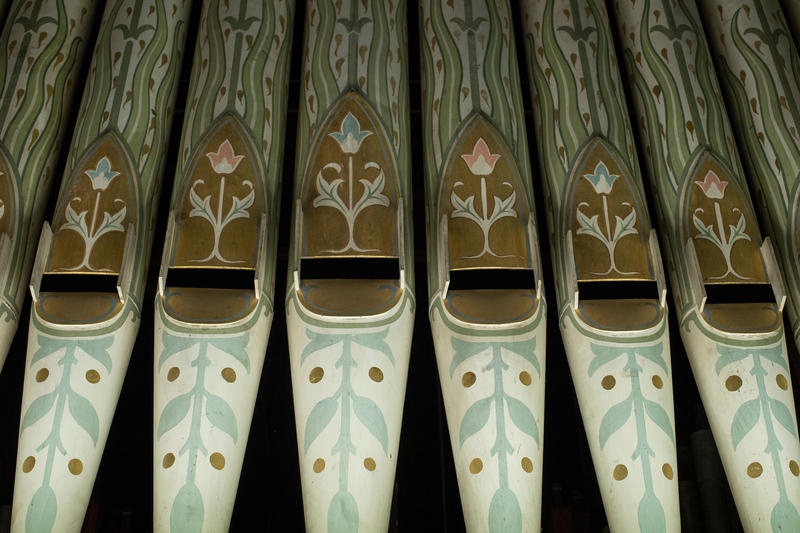 Detail of chapel organ pipes