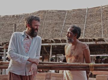 Thottam Krishnan Nambudiri, a Nambudiri Brahmin priest, with Dr. Gerety in Kerala, India