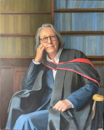 Portrait of a woman in academic gown