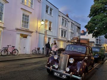 A vintage car on Holywell Street, Oxford