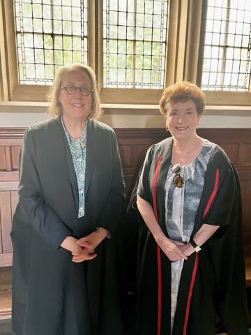 Principal, Professor Jane Shaw with Professor Dame Linda Colley