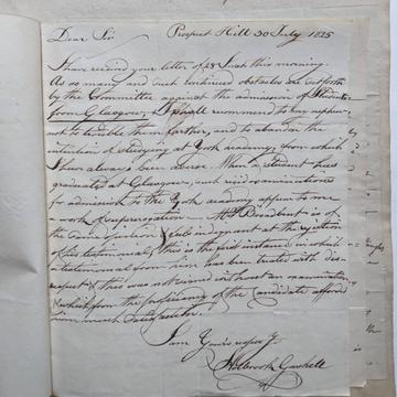 Holbrooke Gaskell letter Letter in ink with elaborate writing style