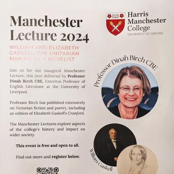 A picture advertising a the manchester lecture