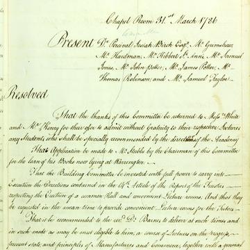 Handwritten report dated 31 March 1786