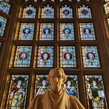 Pxl 20240115 A picture of the Warrington Windows with the martineau statue in the foreground