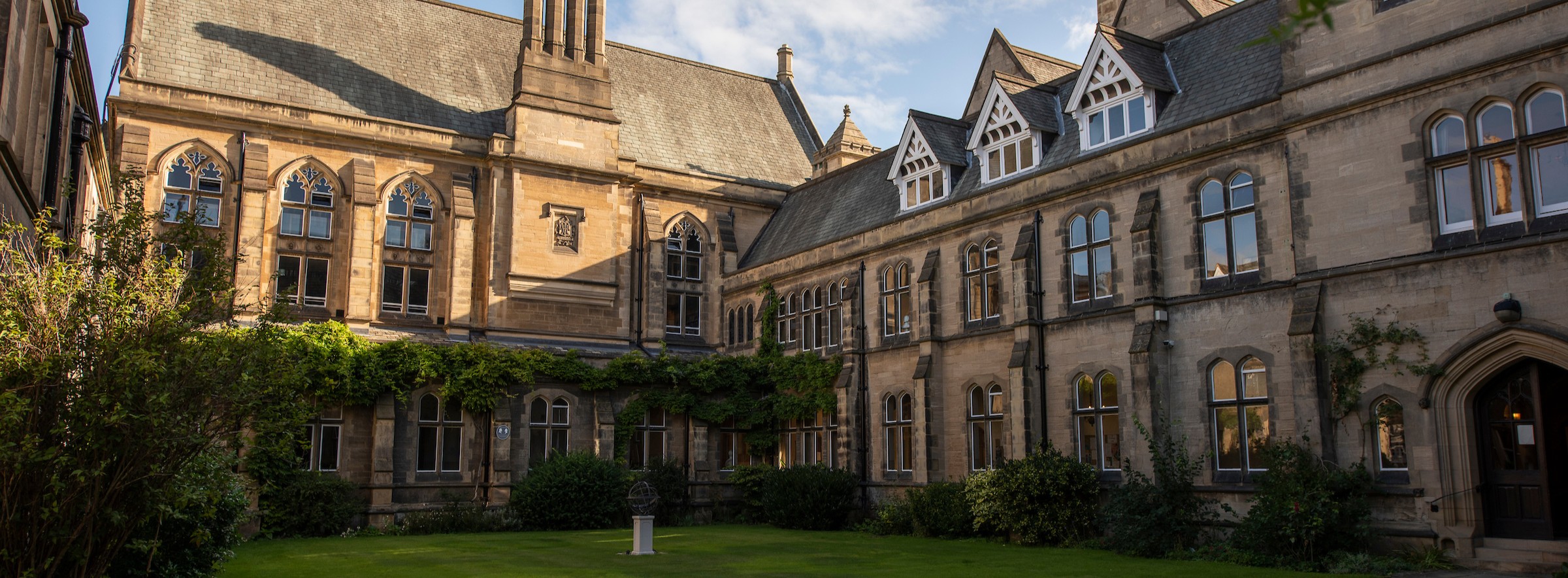 College quad in shadow