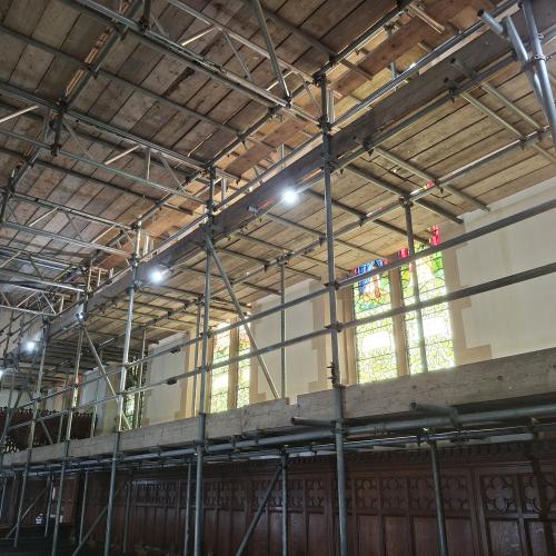 Harris Manchester College during the renovation