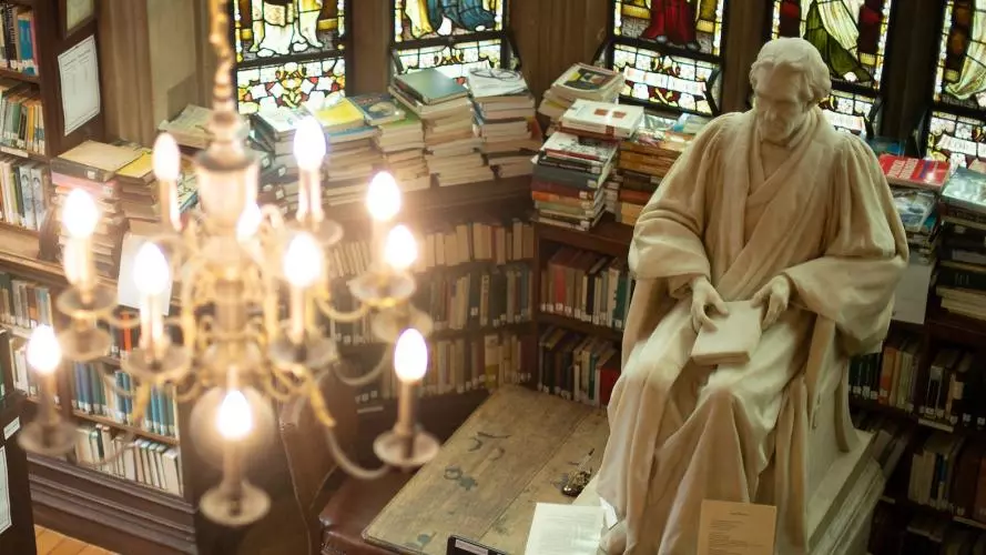 View of the Library with statue of James Martineau