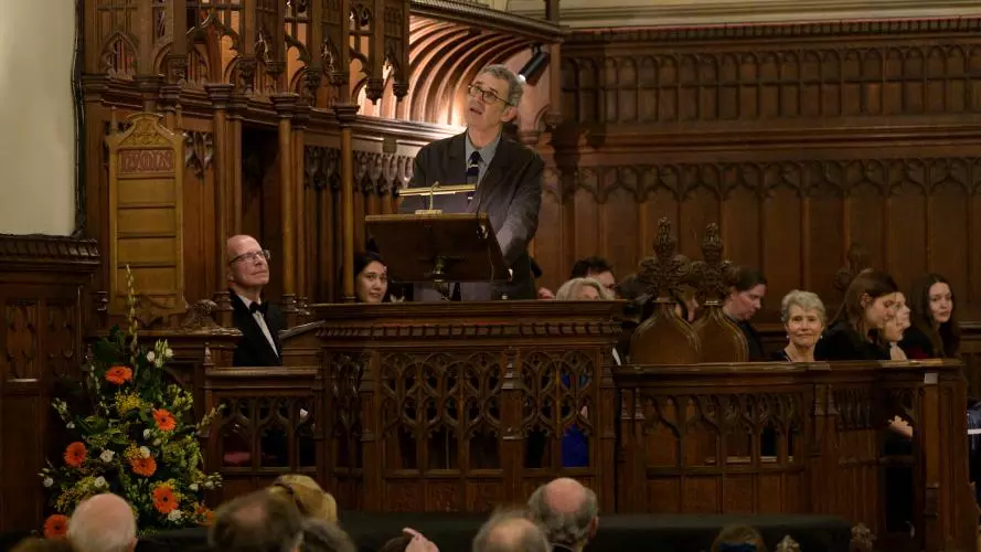 Edmund de Waal speaking at Harris Manchester chapel 