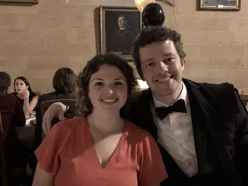 Adam in Arlosh Hall with his sister when he was studying at Harris Manchester