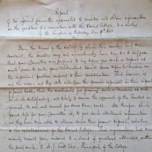 Handwritten report of a Committee meeting